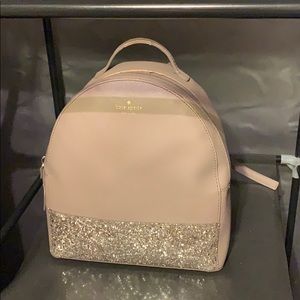 Katie spade silver mini backpack